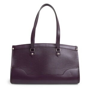 Louis Vuitton Madeleine Tote Shoulder Bag Epi Leather Cassis Purple